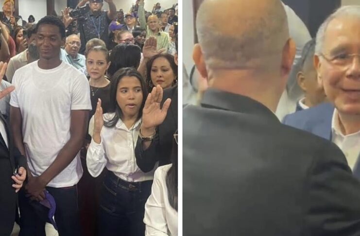 Danilo Medina juramenta al ingeniero Silvio Durán junto a jóvenes nuevos votantes en Santiago